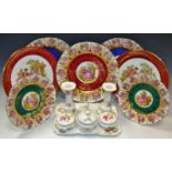 Ceramics - a pair of continental porcelain cabinet plates,