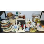 Ceramics - various decorative plates; a substantial decorative jug;