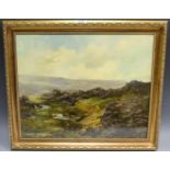 Lewis Creighton, Moorland View oil on board,