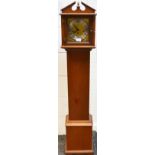 A mahogany grandmother clock, Hermle eight day movement, brass dial and spandrels,