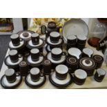 A Hornsea contrast pattern part tea and coffee service comprising of canisters, tureens, sups,