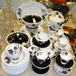 A Royal Albert Masquerade pattern part dinner service comprising meat dish, tureens & covers,