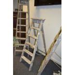 Industrial Salvage - A pair of decorators step ladders,