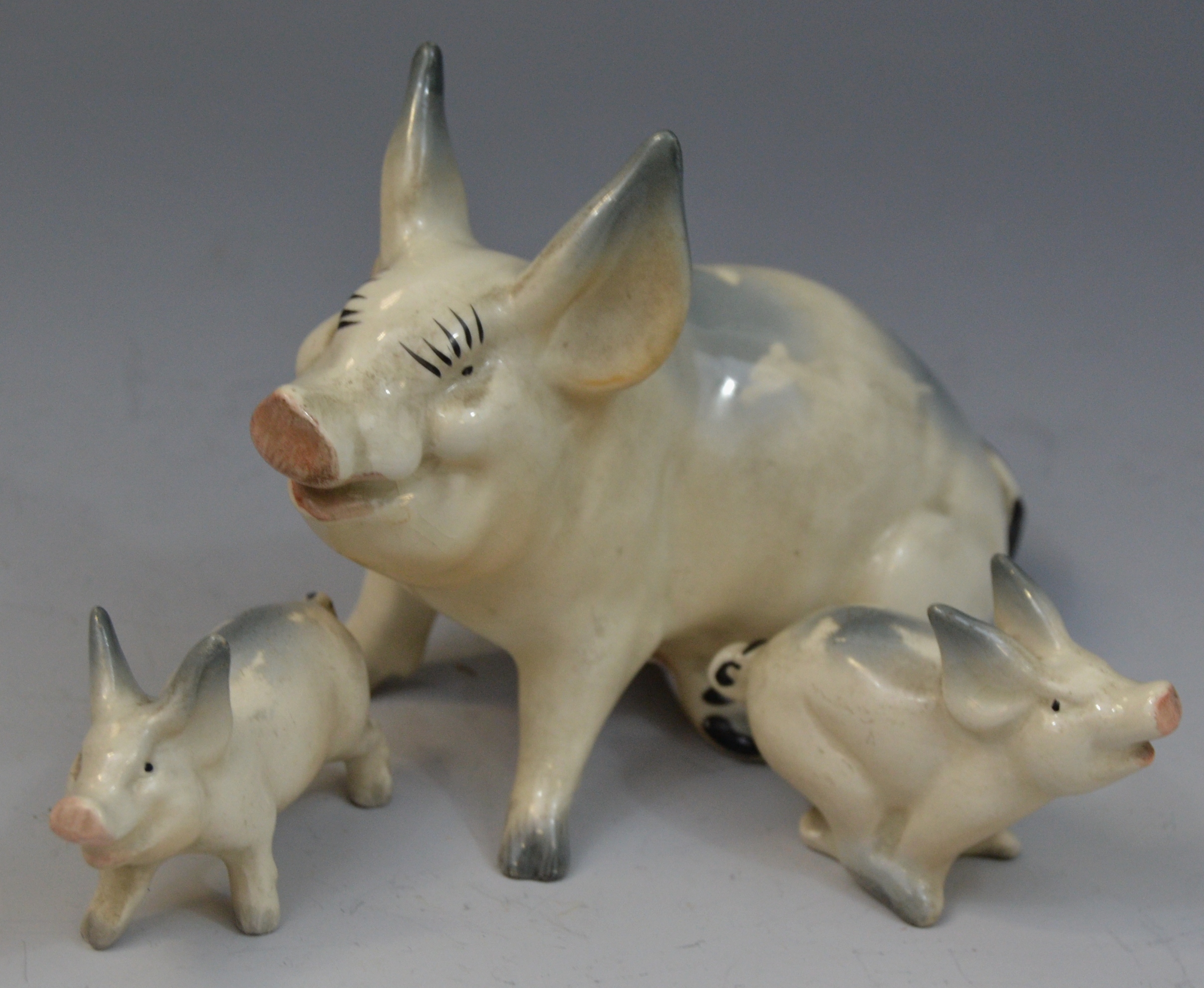 Beswick - a family of three character Pigs and Piglets,