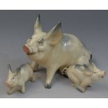 Beswick - a family of three character Pigs and Piglets,