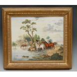 A 19th century English Porcelain rectangular plaque, probably Royal Worcester,
