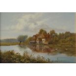 Kate Gilbert (1843 - 1916) The Water Mill at Rest signed, dated 1890, oil, 14.