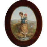 A 19th century English Porcelain oval plaque,