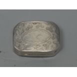 A George III silver canted rectangular vinaigrette, bright-cut and wriggle-work engraved,