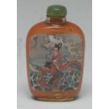 A 19th century Chinese snuff bottle, of rounded rectangular form,