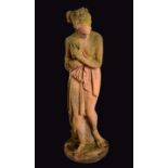 A classical style composition garden statue, of Venus bathing,
