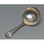 A George III silver Old English pattern caddy spoon, 8.