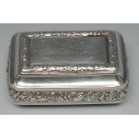 A George III silver table snuff box, of substantial proportions, hinged cover,