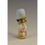 An Austrian enamel cylindrical scent bottle,