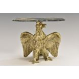 A Neo-Palladian miniature console table, canted rectangular moss agate top above a silvered eagle,