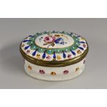 A George III South Staffordshire enamel oval patch box,