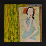 Chinese Modernist School (late 20th century) A pair, Little Women, half-length,