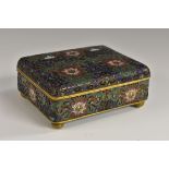 A Chinese cloissoné enamel rounded rectangular table casket,