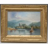 A 19th century English Porcelain rectangular plaque, Tintern Abbey, 21cm x 29cm,