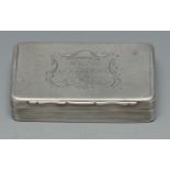 A George IV rounded rectangular silver snuff box,