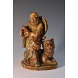 A Chinese soapstone carving, of an emaciated elder,