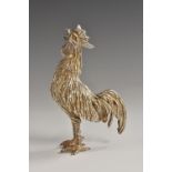 A Continental silver model, of a Cockerel, 9cm high,