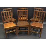 A set of six 19th century oak dining chairs
