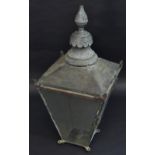 A Foster and Pullen street lantern, of tapering square form, 95cm high, c.