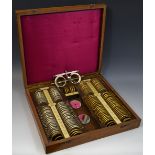 A 20th century optician's sight testing kit, containing extensive quantity of assorted concave,