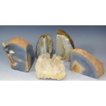 Natural History - Geology - an agate section, cut and polished to two faces, 11cm high; another,