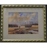 Michael Crawley (contemporary) Low Tide, Near Maldon signed, watercolour,