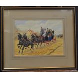 A**Cecil Boult (19th century) Coach and Four signed, dated 1899, watercolour,