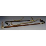A Victorian silver mounted malacca shaft riding crop, 68cm long,
