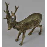 A 19th century silver plated model, of a stag, standing,