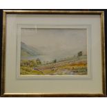 Herbert F Royle (1870-1958) Sheep Grazing, by the loch signed, watercolour, 23cm x 32.