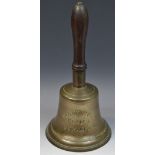 A Victorian street vendor's advertising hand bell, inscribed Frank Amos, Dealer, Southampton,