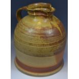 A large stoneware 'Harvest' jug, mottled, scroll handle, 31cm high,