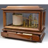 A lacquered brass barograph, by Trafalgar Antique Reproductions Limited, eight day movement,