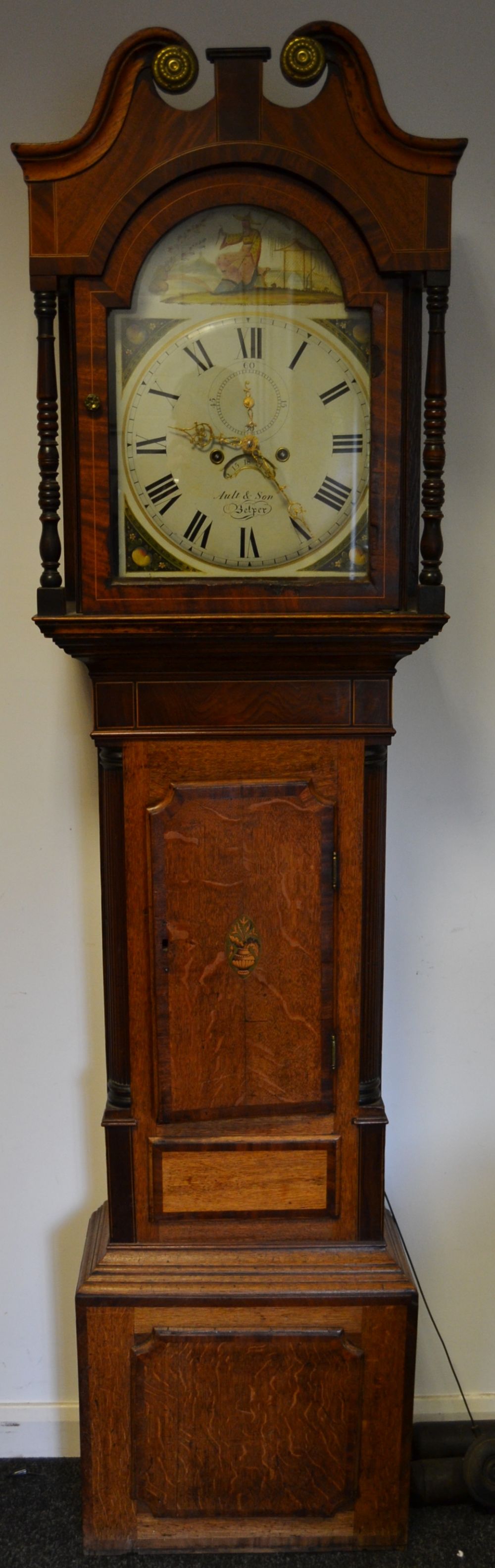 A George III oak longcase clock Ault & Son,