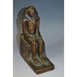 Grand Tour School, a brown patinated bronze, of a Pharaoh, 14.