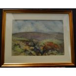 B**H**Wiles (early 20th century) Grazing on Kinder, Peak District, Derbyshire signed, watercolour,