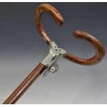 A 20th century Lancewood shooting/walking stick,