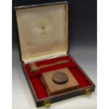 A 20th century Presentation gavel and block,