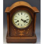 An early 20th century mahogany arched mantel clock, Hamburg American Clock Company,