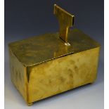 A 19th century Rich's patent type coin operated honour tobacco box, hinged covers, ball feet,