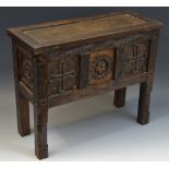 Miniature Furniture - an 18th century style oak blanket box,