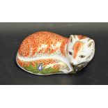 A Royal Crown Derby paperweight, The Leicestershire Fox, limited edition 669/1500, gold stopper,