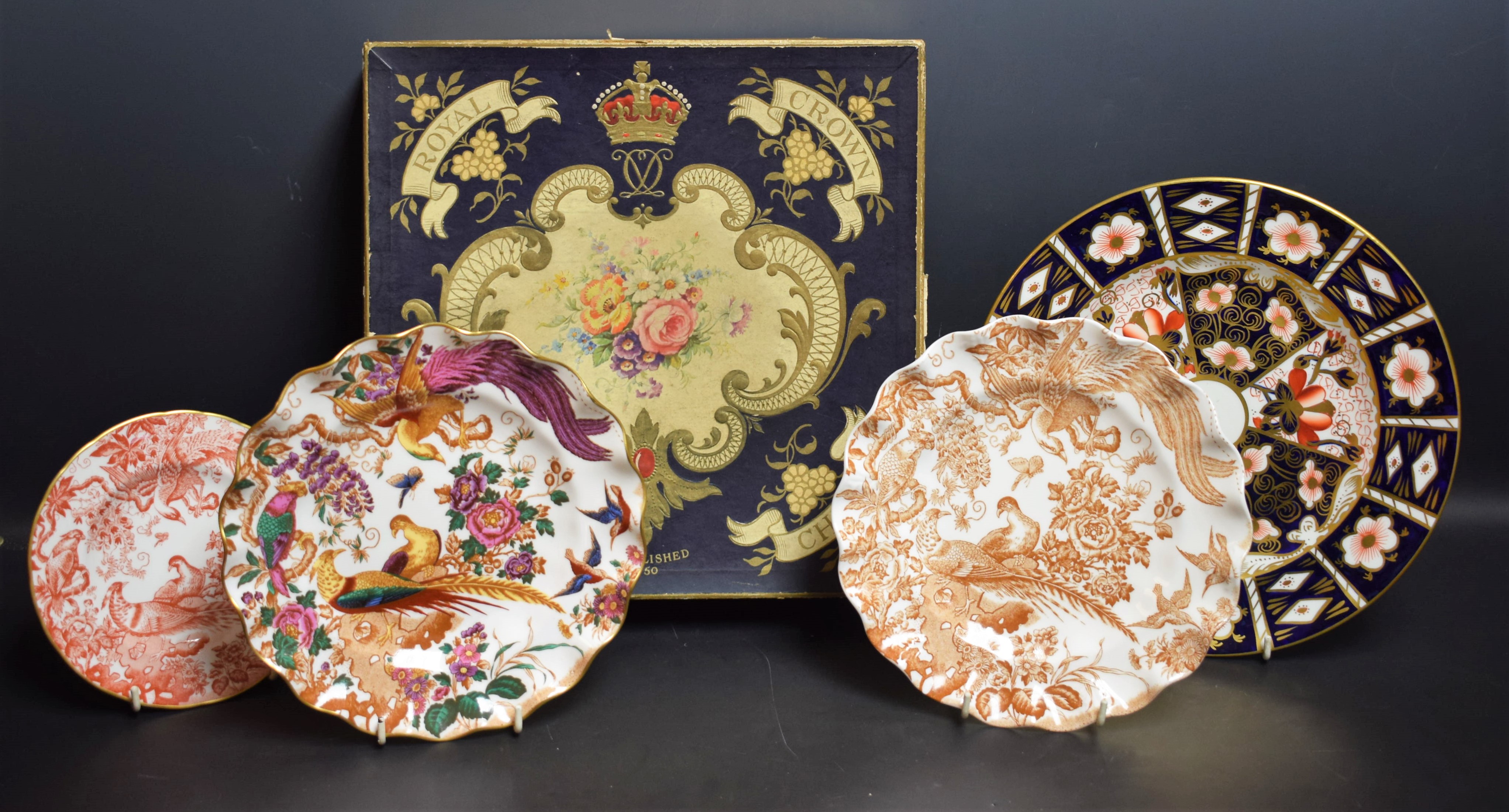 Royal Crown Derby - a 2451 Imari pattern circular plate, 27cm diameter, boxed; others,