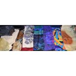 Silk and other scarves including Cornelia James; Acacia Silks; Jacqmar;