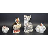 A Royal Crown Derby paperweight, Majestic Cat, gold stopper,